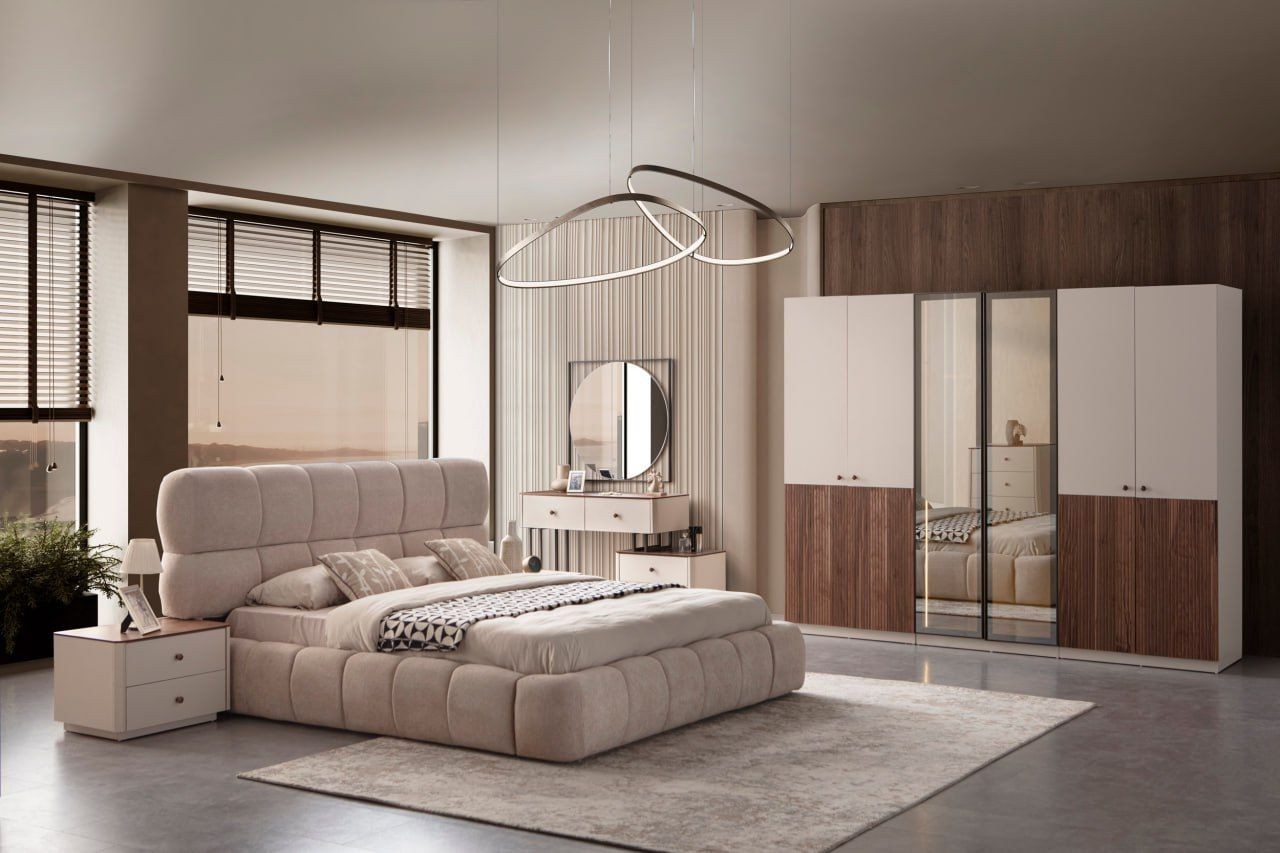 Tokyo  A masterpiece of exquisite beauty with an elegant and serene design, using high-quality Turkish wood and effective scratch-resistant coatings.